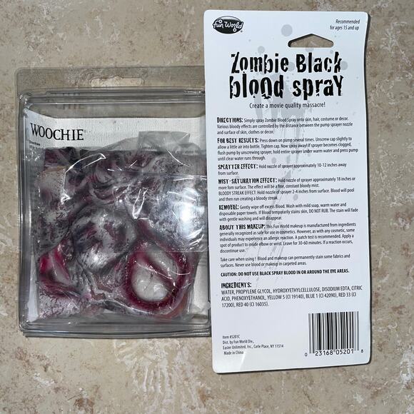 GROSS ZOMBIE FACE UNDEAD GORY GRUESOME PROSTHETIC COSTUME & BLACK BLOOD NEW - Picture 2 of 2